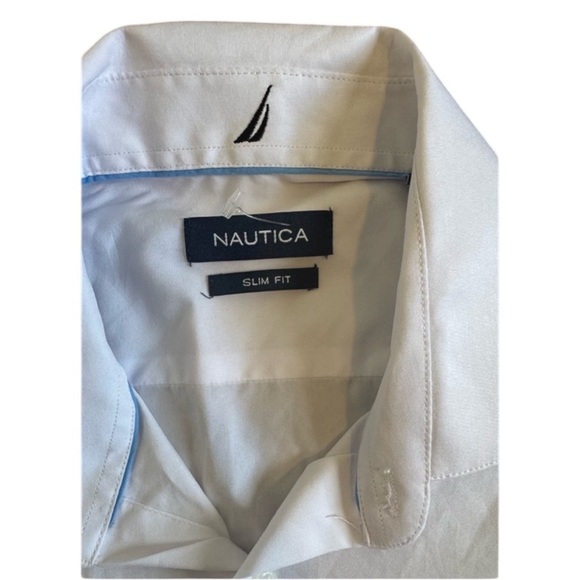 NAUTICA Men's Slim Fit Long Sleeve Shirt 95% Polyester L - Picture 5 of 7